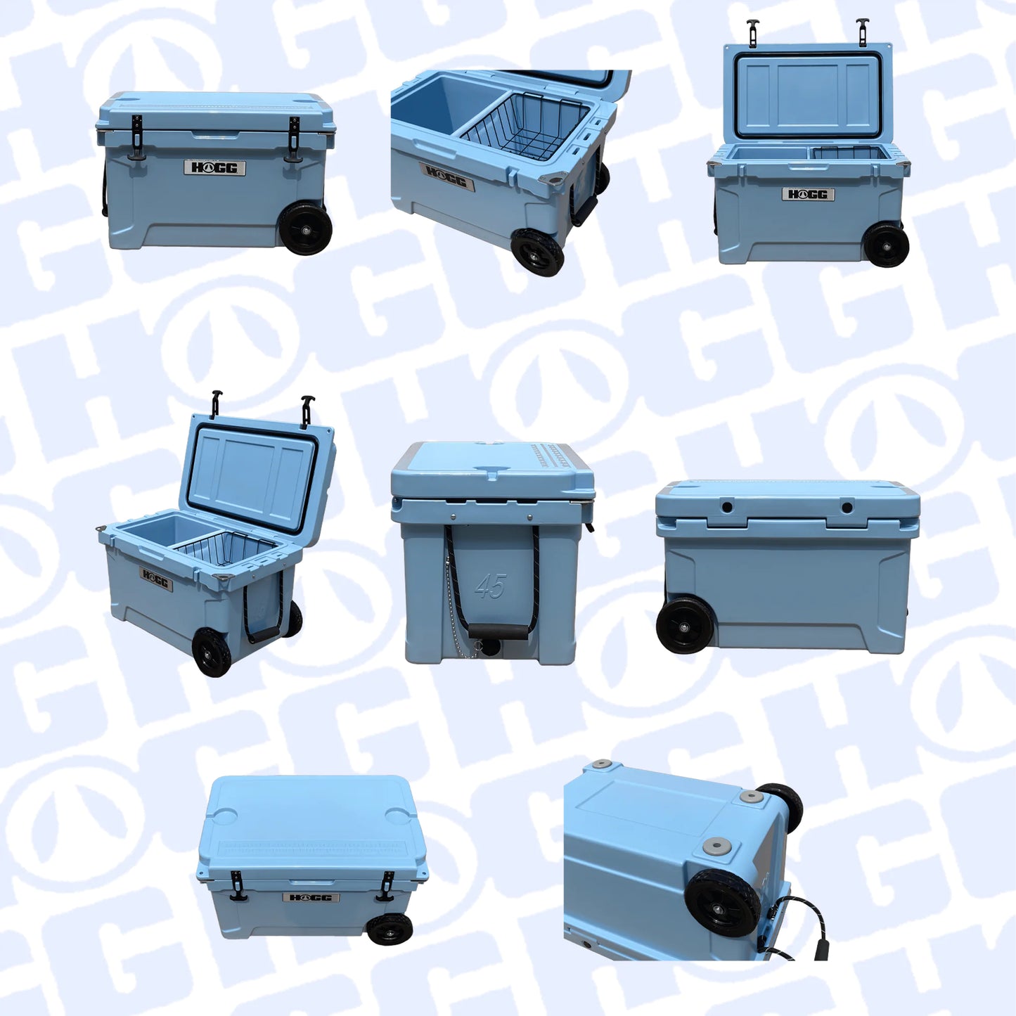 Hogg 45QT Rugged Wheeled Cooler – Premium Rotomolded Ice Chest for Adventure & Outdoors