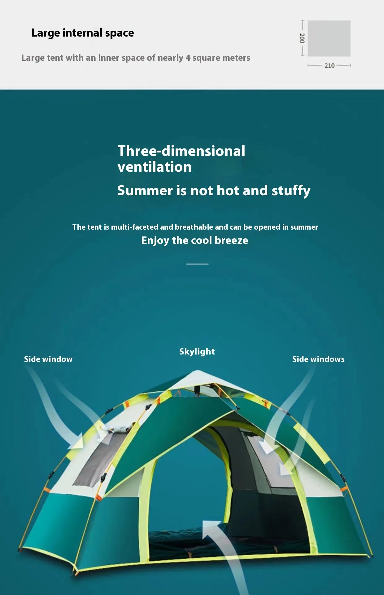 Smart Pop-Up Camping Tent – Waterproof Instant Setup for Outdoor, Hiking & Beach (2–3 & 3–4 Person)