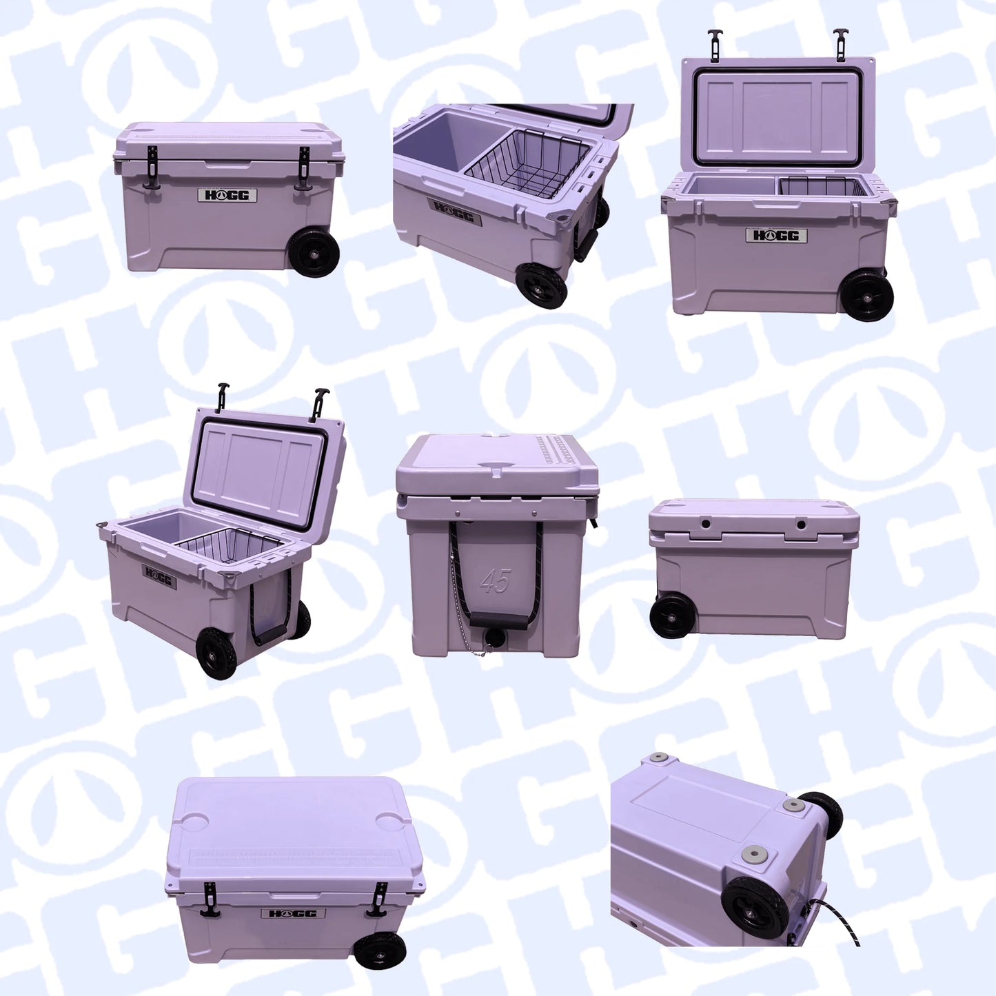 Hogg 45QT Rugged Wheeled Cooler – Premium Rotomolded Ice Chest for Adventure & Outdoors