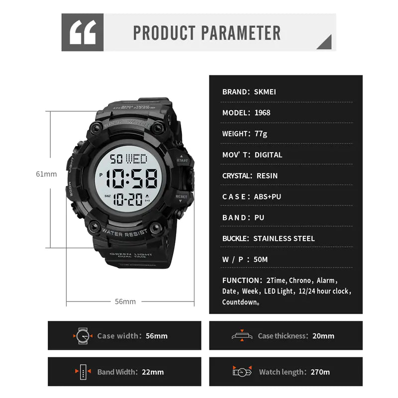 outdoorsman Watch - Multi-Function Electronic Watch - Outdoor Sports Digital Watch