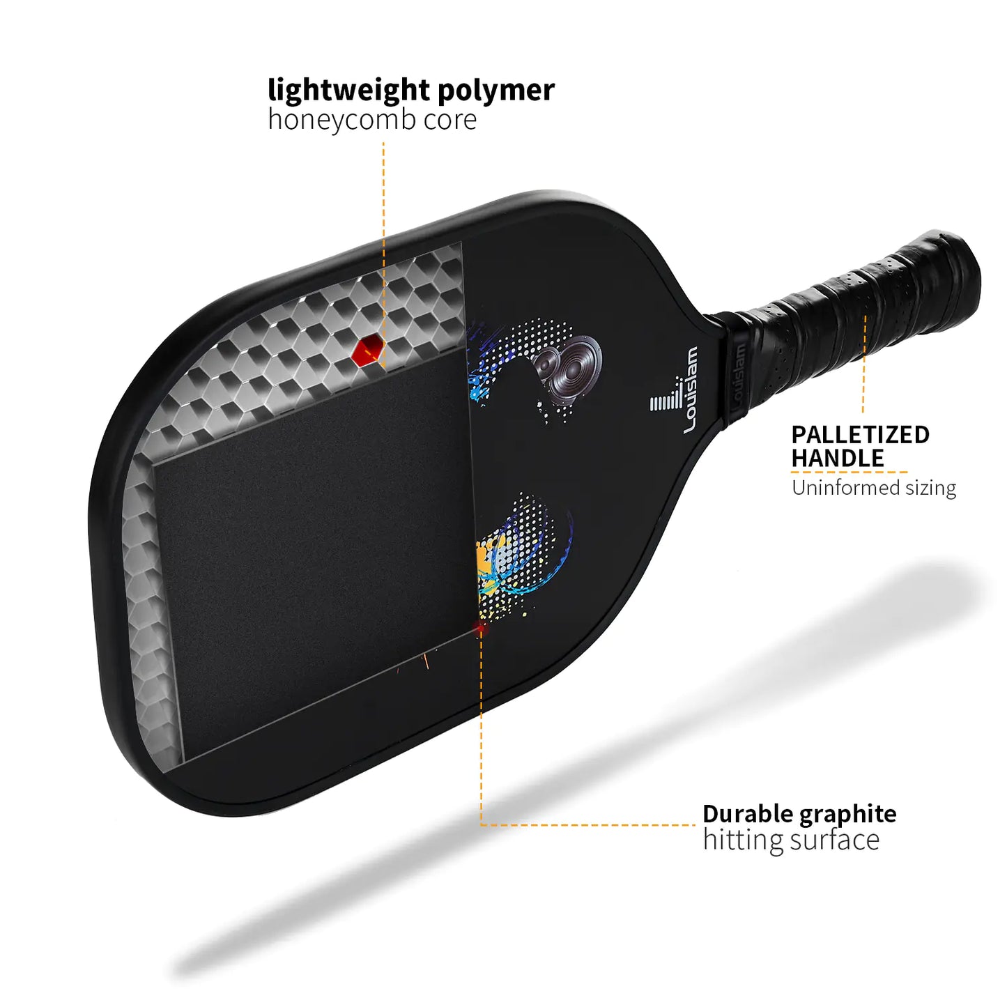 USA Pickleball Approved Paddle – Lightweight, Durable Carbon Fiber Face with Comfort Grip