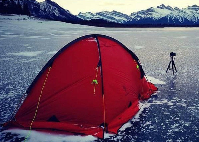 Winter Double Layer Waterproof Camping Tent | 1-2 Person Multi-Season Insulated Shelter for Hiking & Camping