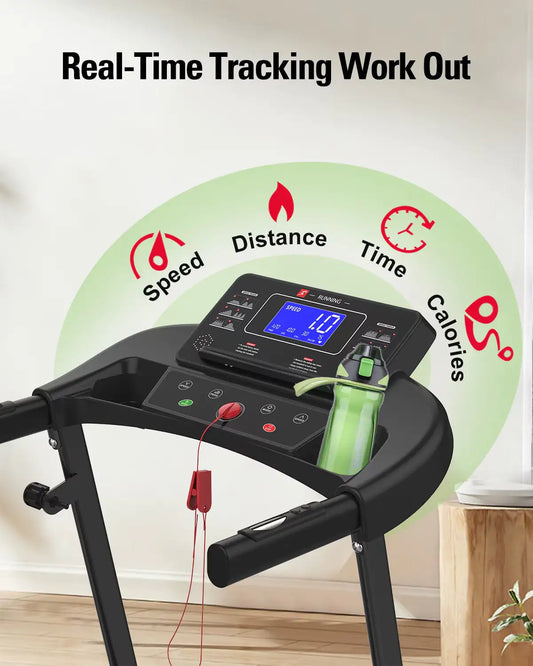 Foldable Treadmill with Incline & Smart Fitness Tracking (7.5 MPH Max)