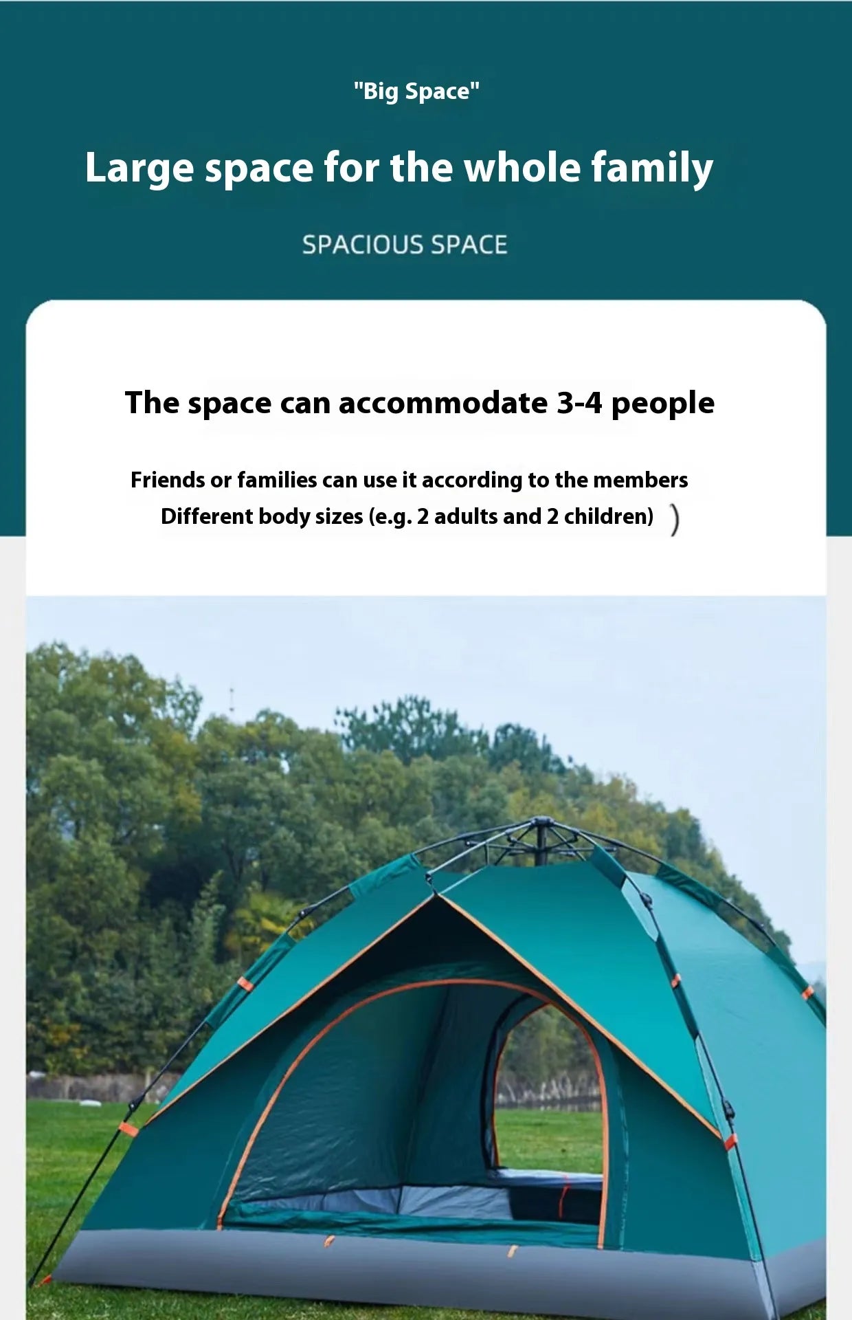 Smart Pop-Up Camping Tent – Waterproof Instant Setup for Outdoor, Hiking & Beach (2–3 & 3–4 Person)