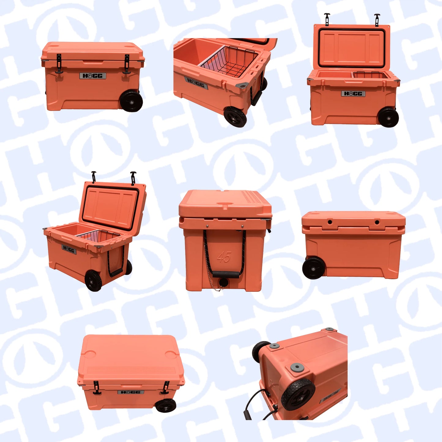Hogg 45QT Rugged Wheeled Cooler – Premium Rotomolded Ice Chest for Adventure & Outdoors
