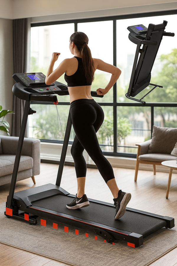 Foldable Treadmill with Incline & Smart Fitness Tracking (7.5 MPH Max)