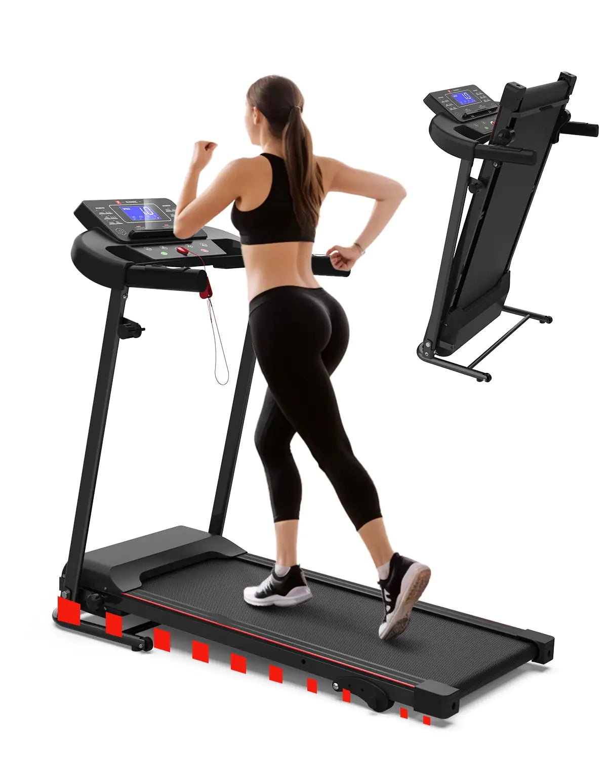 Foldable Treadmill with Incline & Smart Fitness Tracking (7.5 MPH Max)