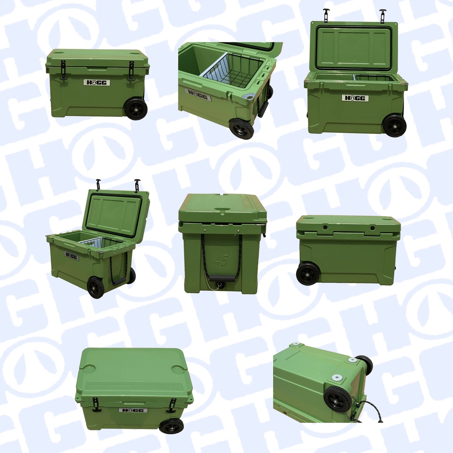 Hogg 45QT Rugged Wheeled Cooler – Premium Rotomolded Ice Chest for Adventure & Outdoors