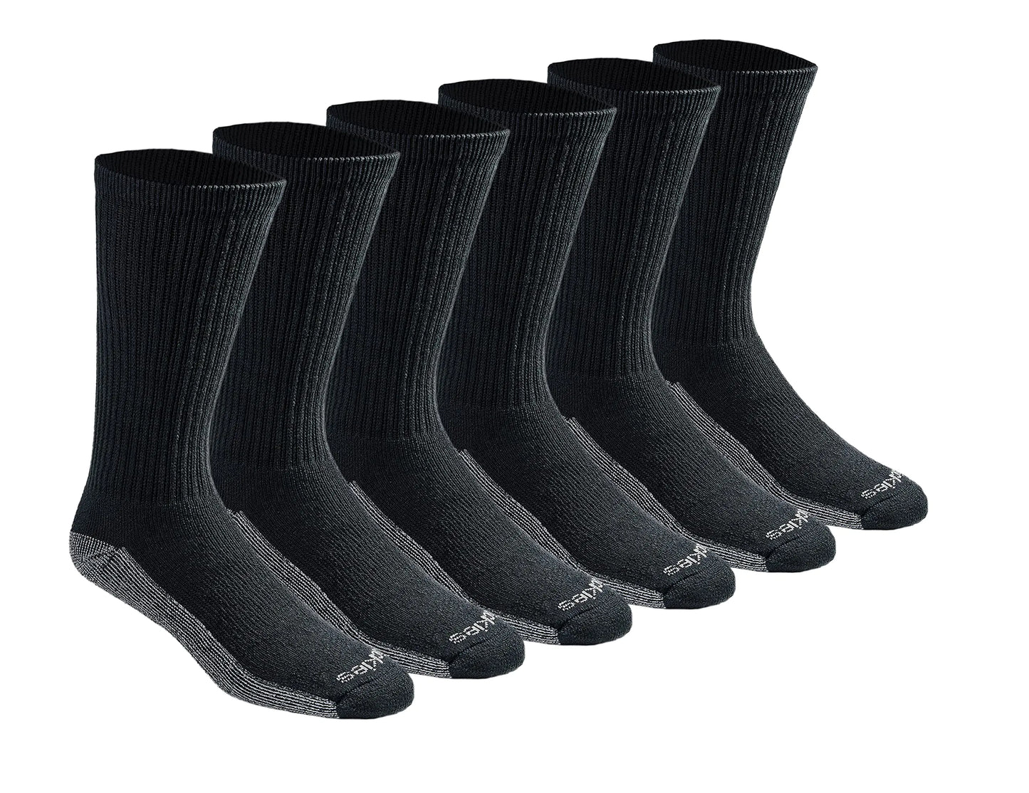 Mens Dri-tech Moisture Control Crew Socks Multipack Black (6 Pairs) Shoe Size: 6-12