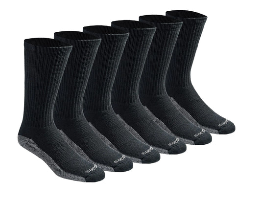 Mens Dri-tech Moisture Control Crew Socks Multipack Black (6 Pairs) Shoe Size: 6-12