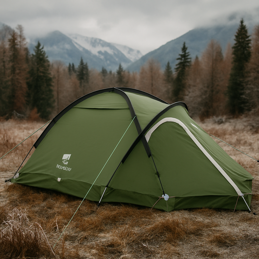 Winter Double Layer Waterproof Camping Tent | 1-2 Person Multi-Season Insulated Shelter for Hiking & Camping