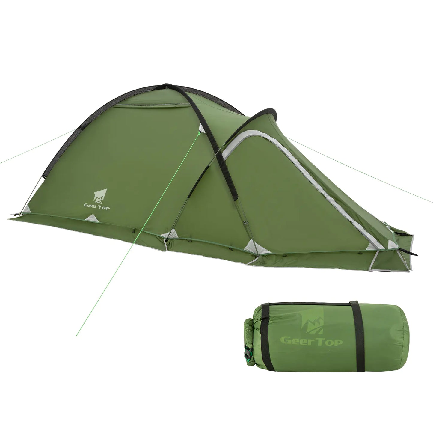 Winter Double Layer Waterproof Camping Tent | 1-2 Person Multi-Season Insulated Shelter for Hiking & Camping