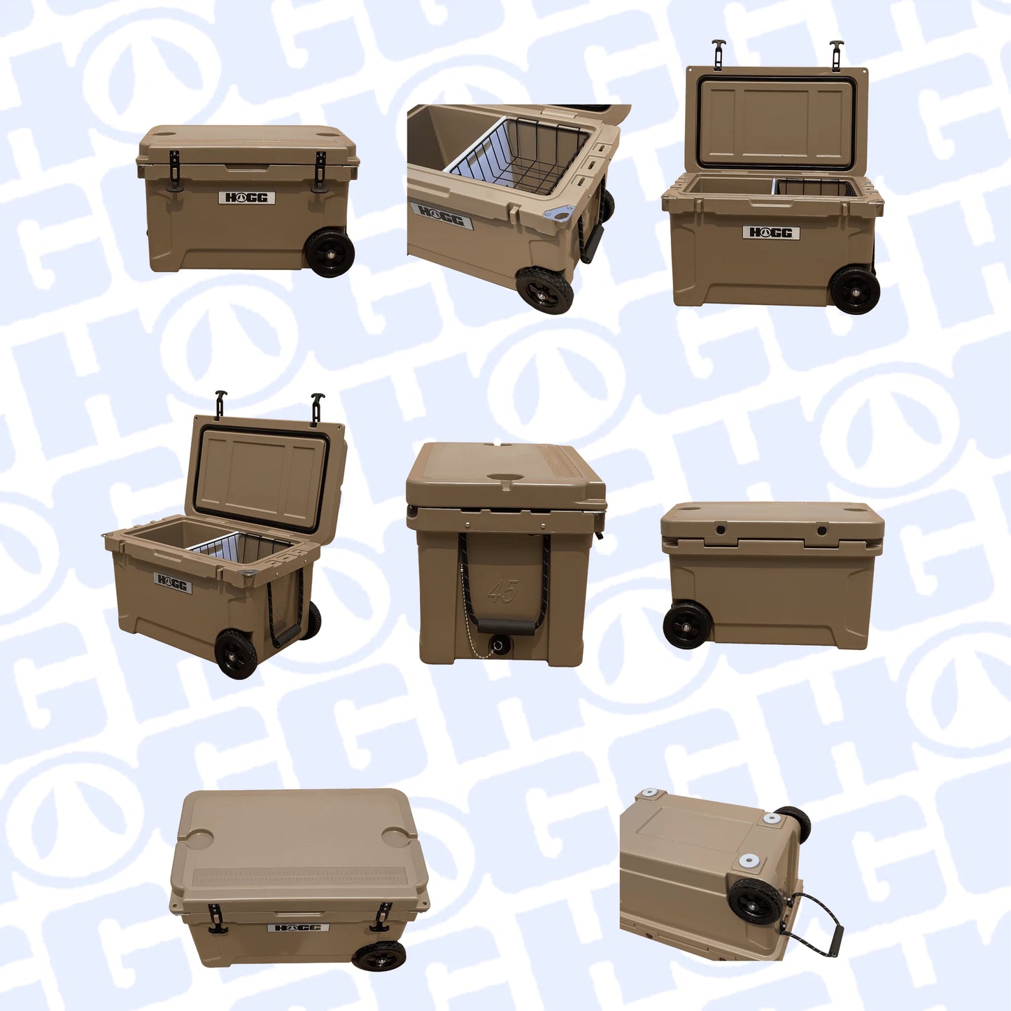 Hogg 45QT Rugged Wheeled Cooler – Premium Rotomolded Ice Chest for Adventure & Outdoors