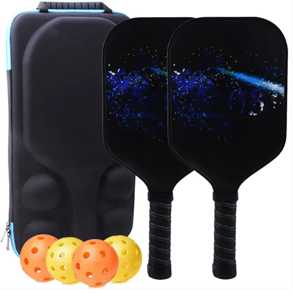 Premium Pickleball Paddle Set – 2 Carbon Fiber Paddles, 4 Balls & Carrying Case | Lightweight & Durable