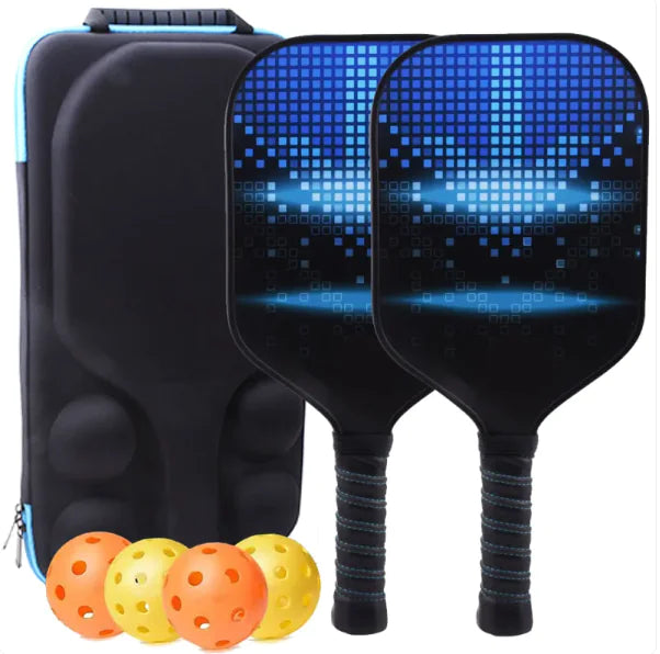 Premium Pickleball Paddle Set – 2 Carbon Fiber Paddles, 4 Balls & Carrying Case | Lightweight & Durable