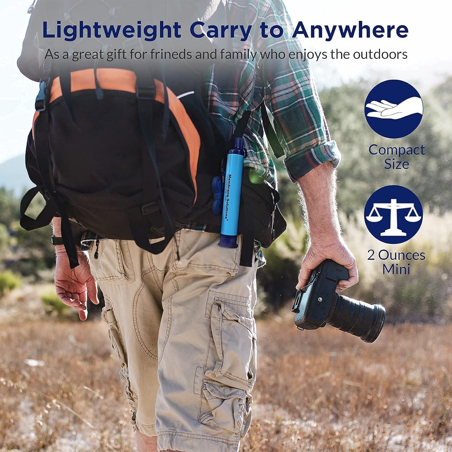 Personal Water Filter Straw – Portable Survival Straw for Hiking, Camping, Travel & Emergency Use