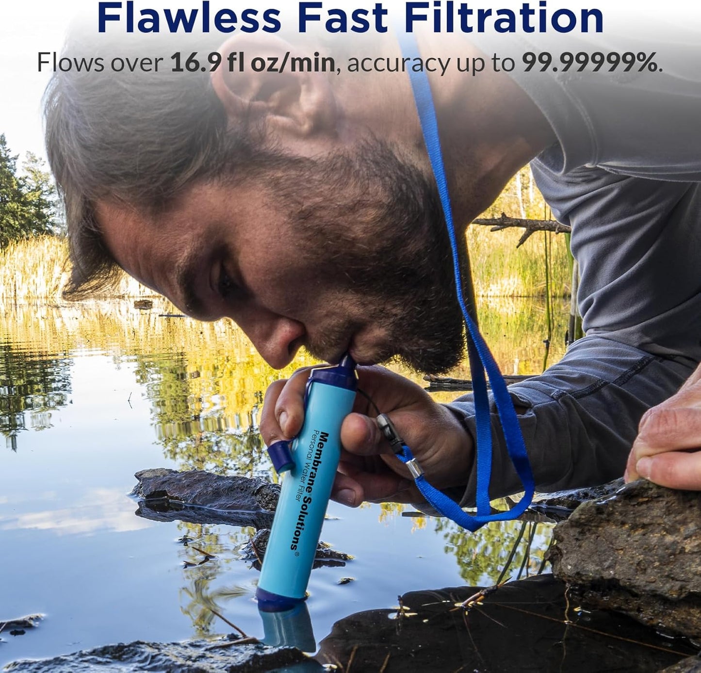Personal Water Filter Straw – Portable Survival Straw for Hiking, Camping, Travel & Emergency Use