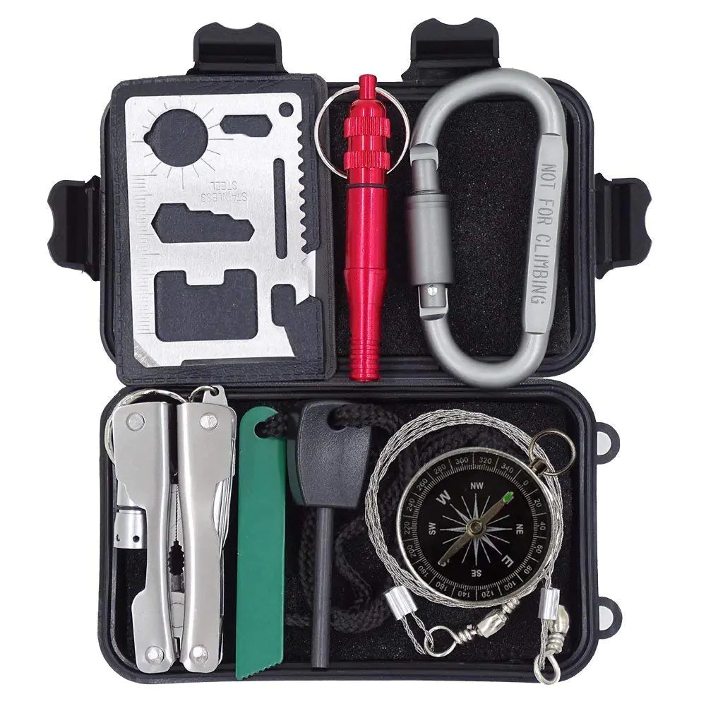 Outdoor Survival Kit 7 in 1 Emergency Survival Gear camping/hiking accessory kit