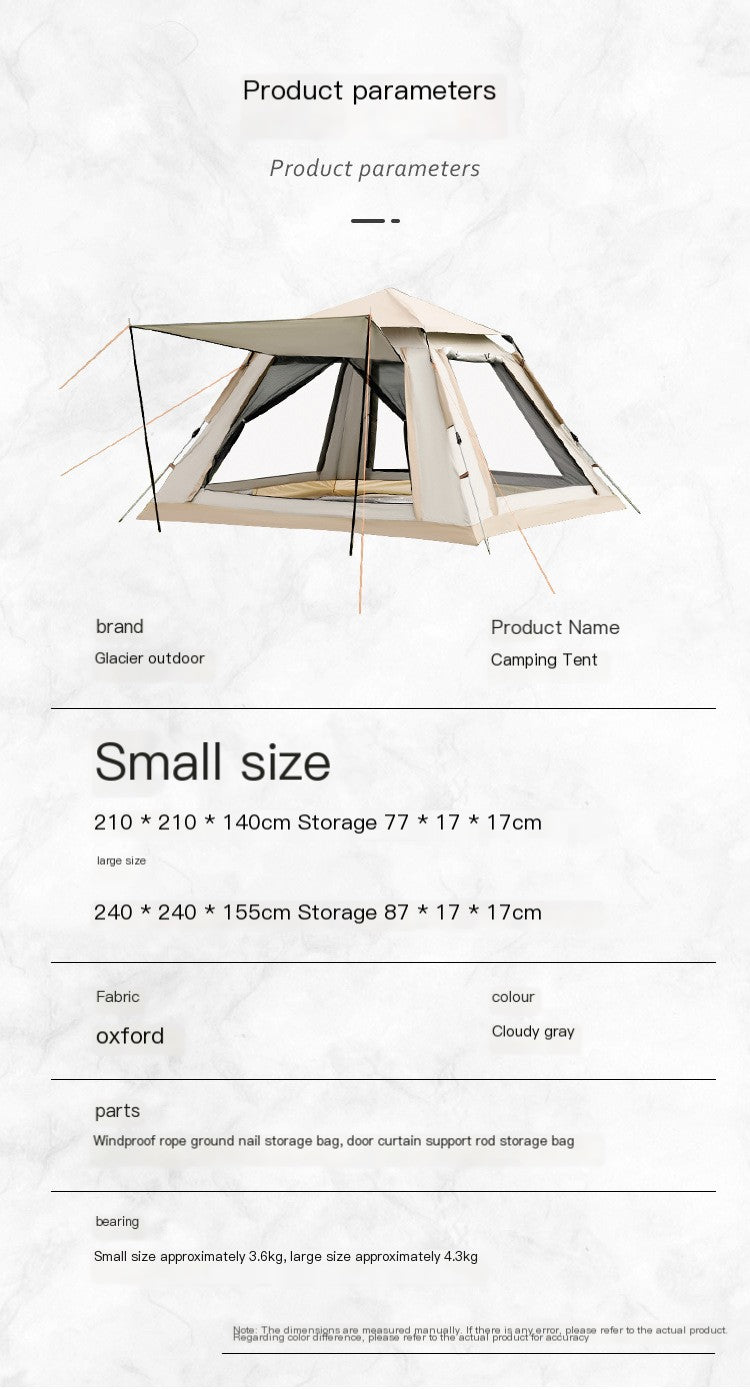 Automatic Waterproof Camping Tent (3–4 Person) | Instant Setup, All-Season Outdoor Shelter
