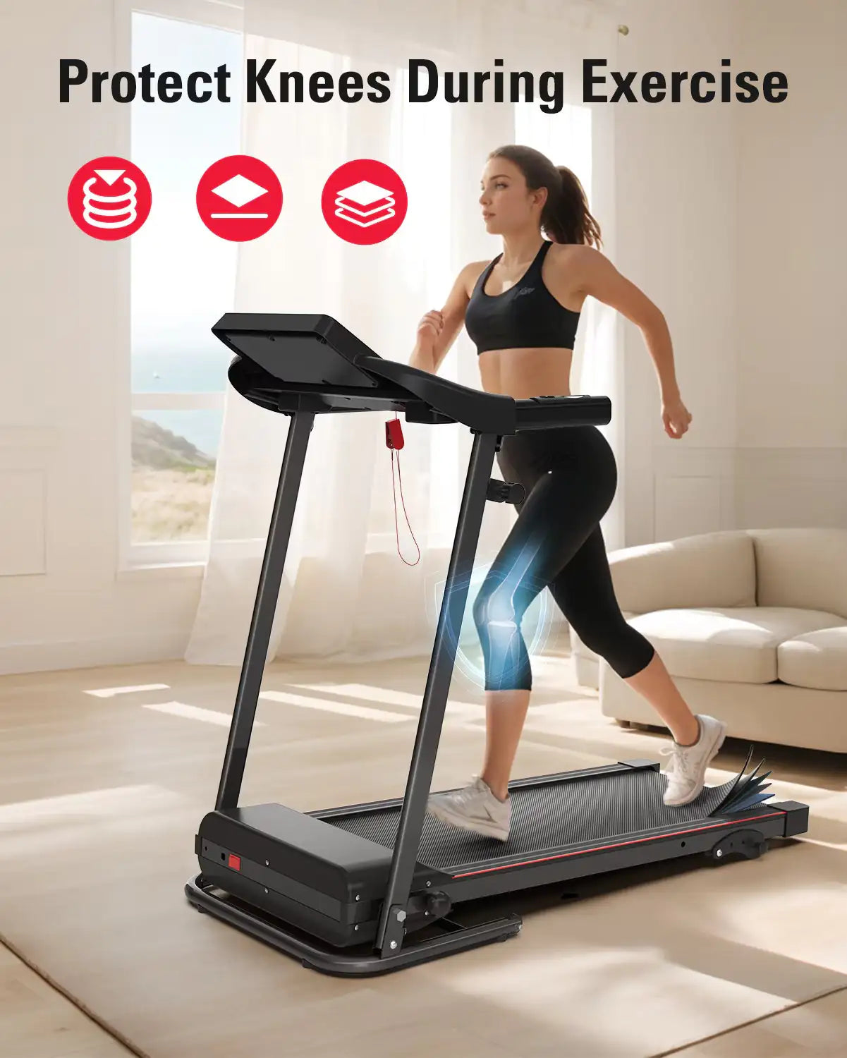 Foldable Treadmill with Incline & Smart Fitness Tracking (7.5 MPH Max)