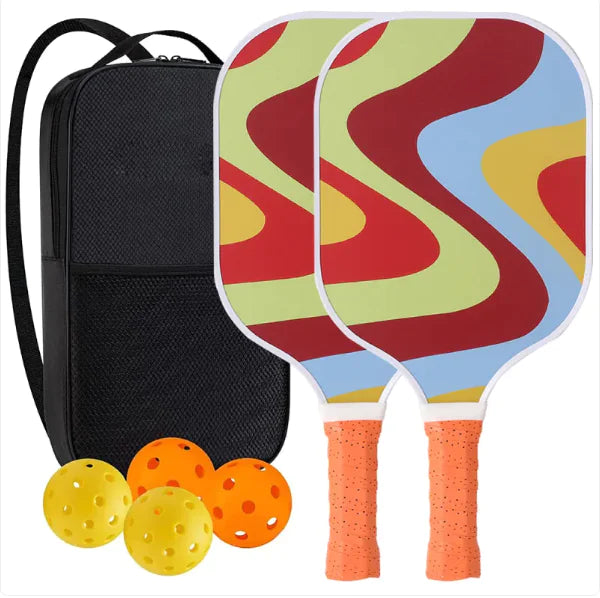 Premium Pickleball Paddle Set – 2 Carbon Fiber Paddles, 4 Balls & Carrying Case | Lightweight & Durable